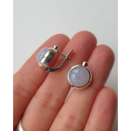 Серьги серебряные с халцедоном
